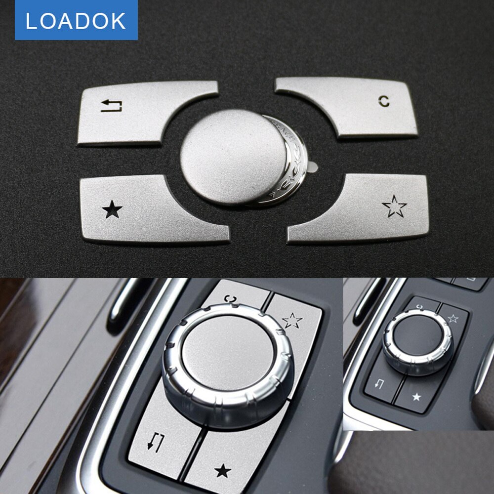Botões botão do carro multimídia guarnição emblema capa adesivo para benz ml gl classe para benz acessórios