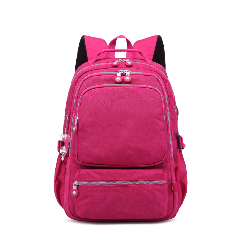 TEGAOTE Frauen Schule Rucksäcke Anti Diebstahl USB Ladung Rucksack Herren Laptop Bagpack Schule Taschen Für Teenager Mädchen Mochila Reise: Burgund / 37X13X27 1807Nein USB