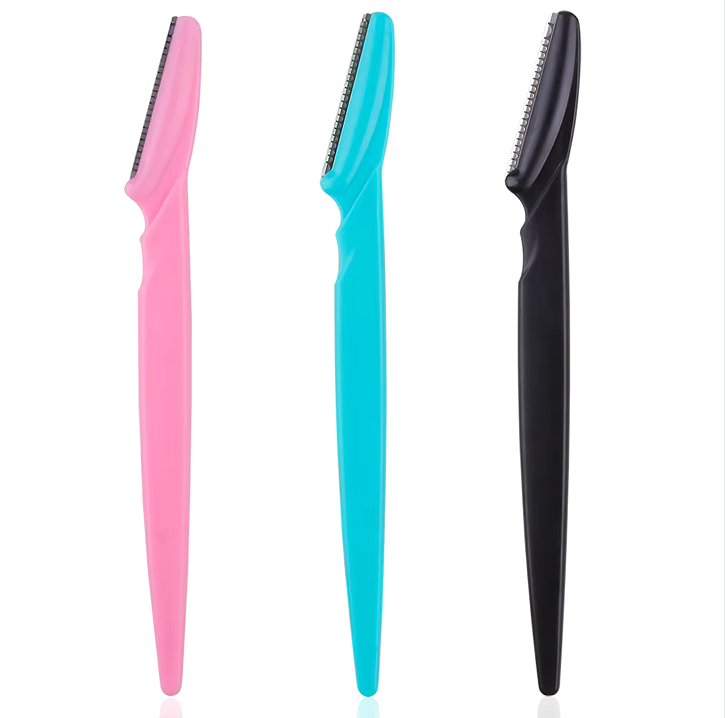 3/10Pcs Augenbraue Trimmer Klinge Frauen Gesicht Rasierer Tragbare Augenbraue Epilation Haar Entfernung Schneider Sicherheit Messer Make-Up schaber: BLACK & RED