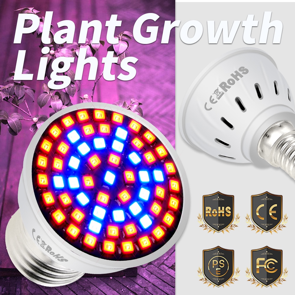 E27 Phyto Lamp E14 Bloem Zaailing Volledige Spectrum Led Grow Light MR16 Hydrocultuur Lamp GU10 Led Verlichting Voor Indoor Growing 220V