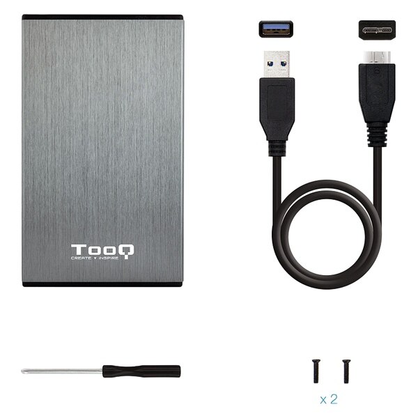 Behuizing Voor Harde Schijf Tooq TQE-2527G 2,5 "Sata Usb 3.0 Zwart