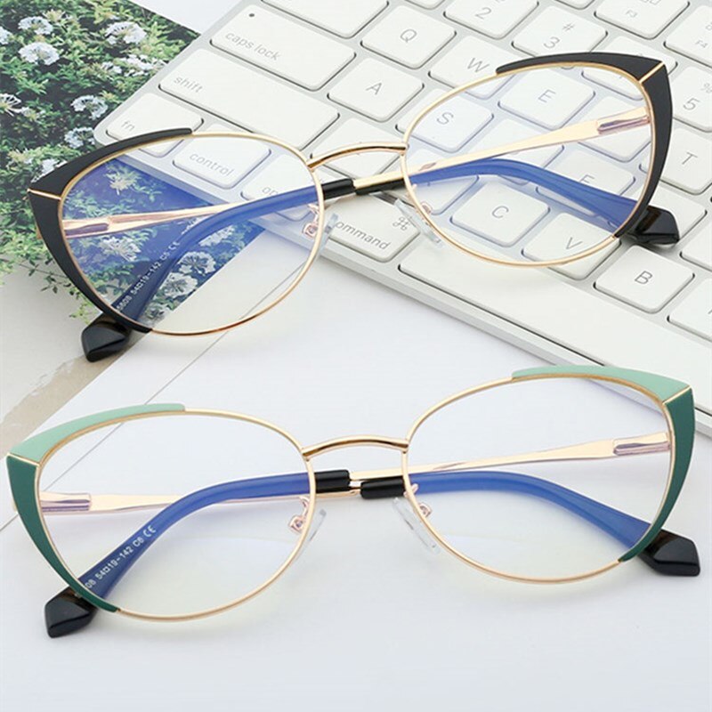 Cat Eye Computer Glasses Anti Blue Ray Optical Eye Blue Light Blocking Glasses Spectacle Blocking Gaming Filter Glass
