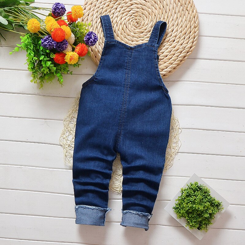 DIIMUU 1 2 3 Years Toddler Boys Long Pants Baby Denim Overalls Dungarees Kids Boy Jeans Jumpsuit Boys Bottoms Trousers Clothing