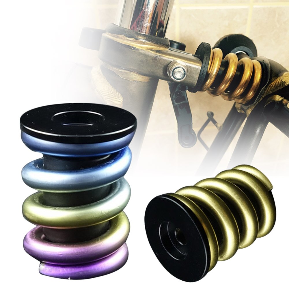 Titanium Alloy Bike Folding Bicycle Spring Rear Shock Absorber for Brompton Cycle Parts Back MTB Electric Bicycle Air Absorber