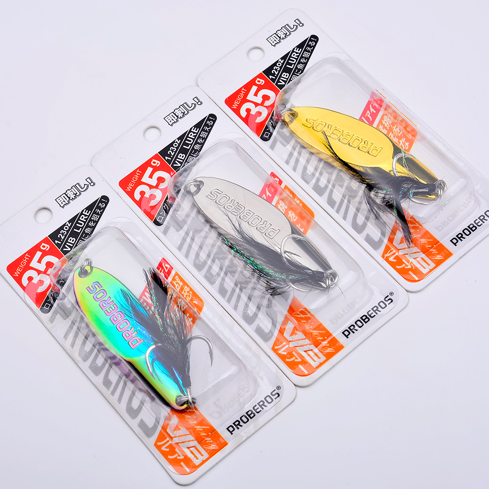 Cebo de lentejuelas de Metal de 3 piezas con ganchos reforzados y lentejuelas biseladas-cuchara larga para cebo de natación Artificial y acción oscilante