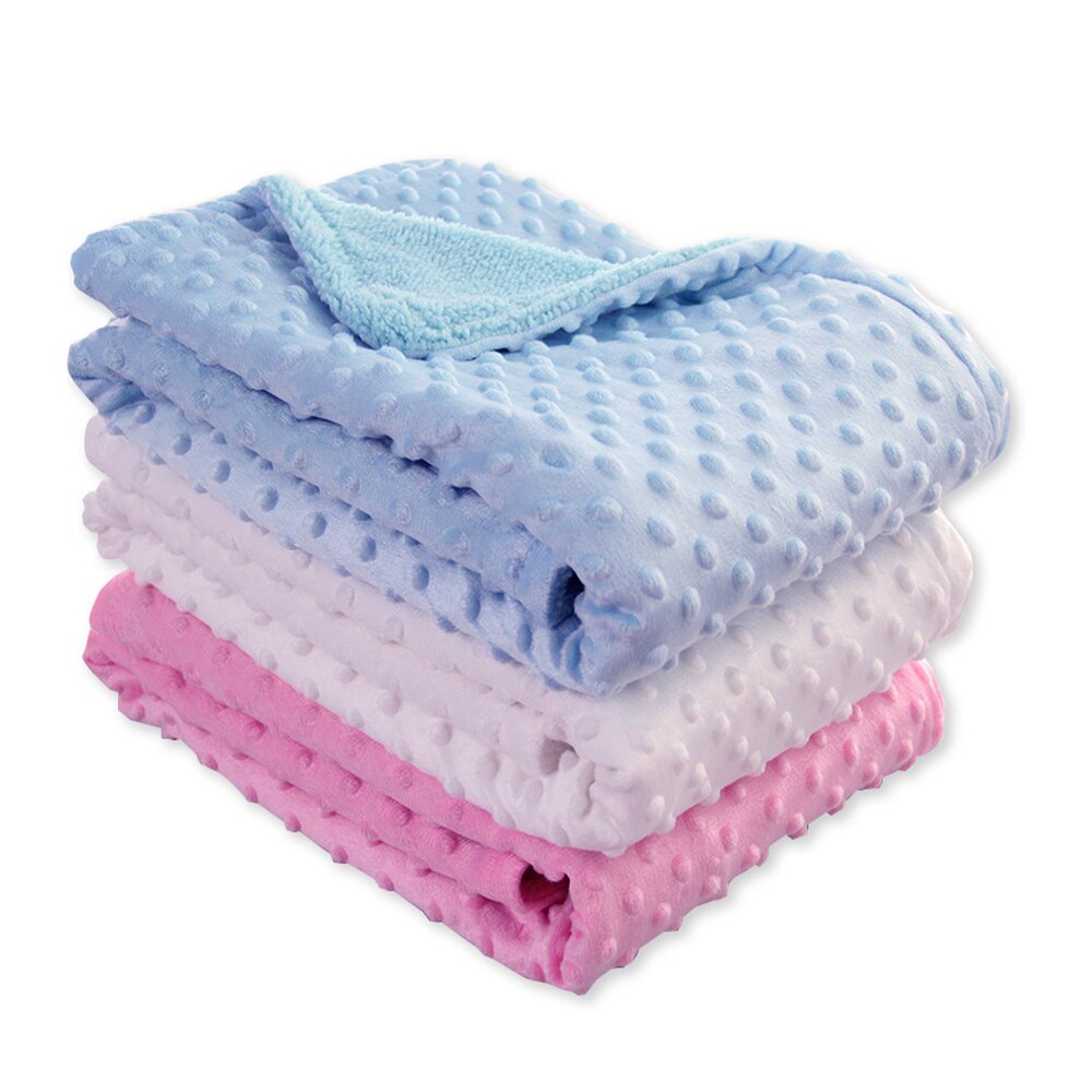Baby Blanket Swaddling Newborn Thermal Soft Fleece Blanket Winter Solid Bedding Cotton Quilt Infant Swaddle Wrap