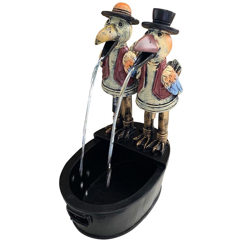 Water Fountain Playful Rustic Look Resin Metal Bird Garden Decor Fountain Vivid Bird Shape Yard Art Decor Water Fountain Outdoor: woodpecker