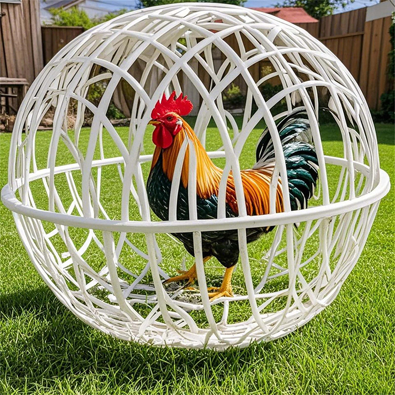 Outdoor Pet Ball Cage, Movable Dome-Shaped Animal Hutch, Plastic Mesh Pet Enclosure, Rabbit Coop