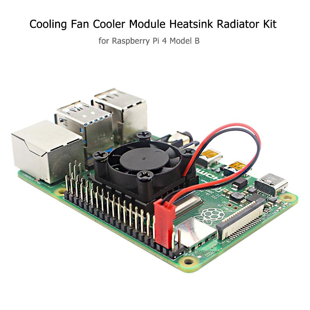 Cooling Fan And Heat Sink Kit For Raspberry Pi 4B Cooling Fan Cooler Module Heatsink Radiator Kit for Raspberry Pi 4 Model B