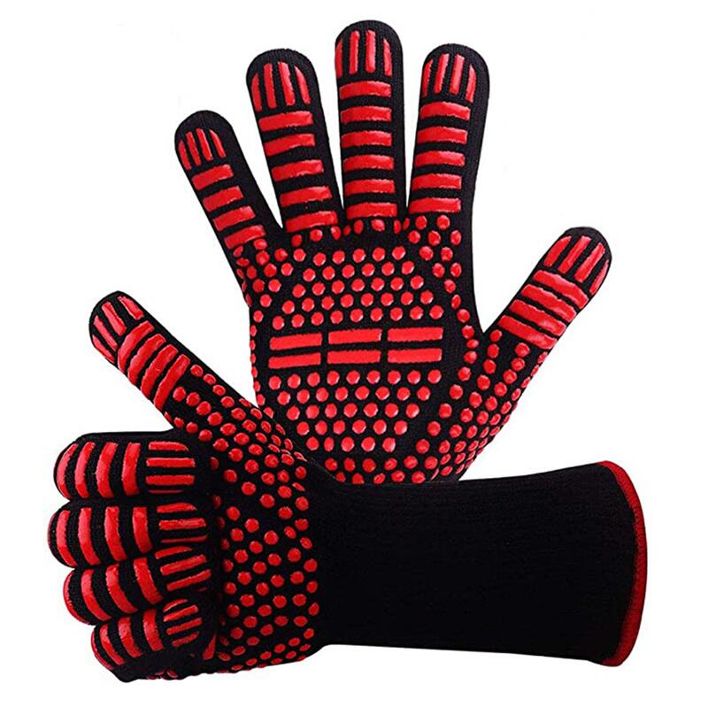 BBQ-Handschuhe, feuerfest, hitzebeständig, Ofenhandschuhe, Silikon, rutschfest, für sterben Küche, Grillhandschuhe, Grillen, Kochen, Backen, Raucherhandschuhe