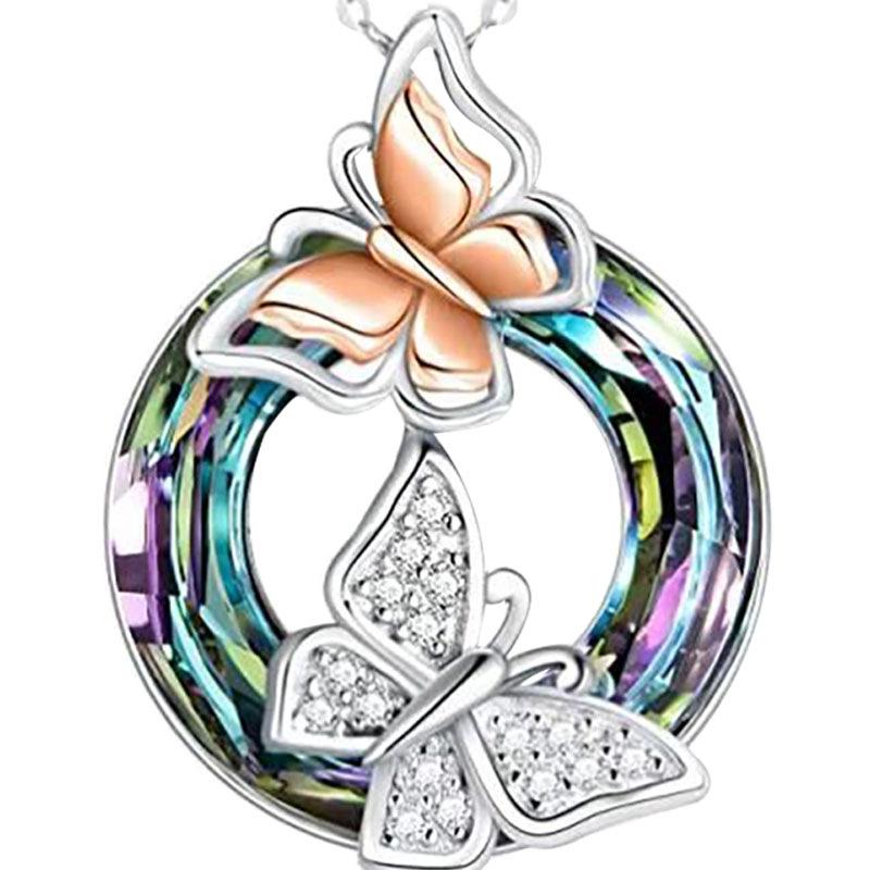 Butterfly necklace charm pendant necklace jewelry girl girlfriend wife mother birthday