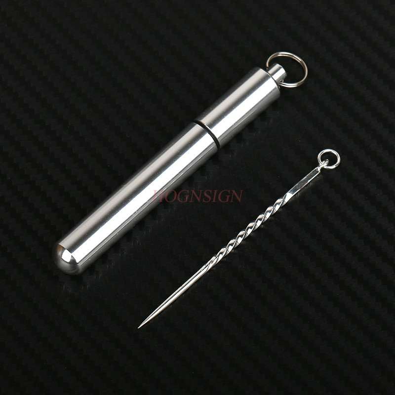 Sterling Silber Zahnstocher 990 Volle Silber Hohe Metall Zahnstocher Tragbare Mini Zahnstocher Lagerung Box Zu Senden Ältesten