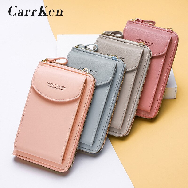 CarrKen Ladies Wallet Diagonal Bag Multi-Function Mobile Phone Bag Long Clutch Bag Versatile Shoulder Bag