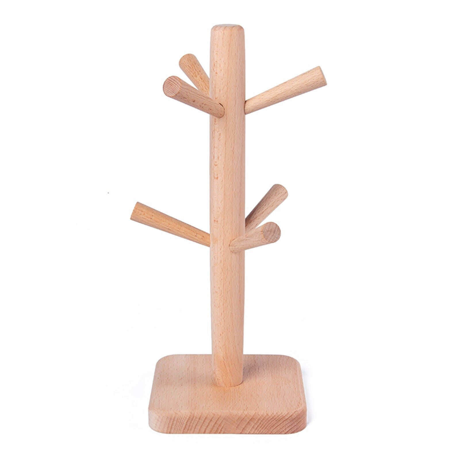 Mug Holder Tree, Wooden Cup Holder Mug Tree Holder Rack Tabletop Holder, Tea Coffee Mug Hooks Mug Cup Tree Storage Display Stand: A