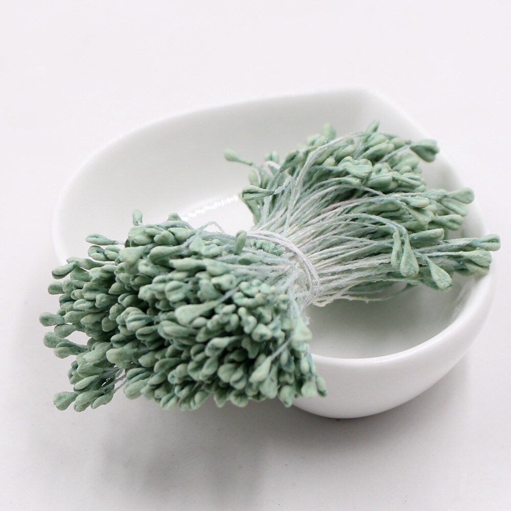 360Pcs/lot Mini Flower Stamen Artificial Flowers Pistil Wedding Party Decoration DIY Scrapbook Handmade Craft Flower Accessories: Green