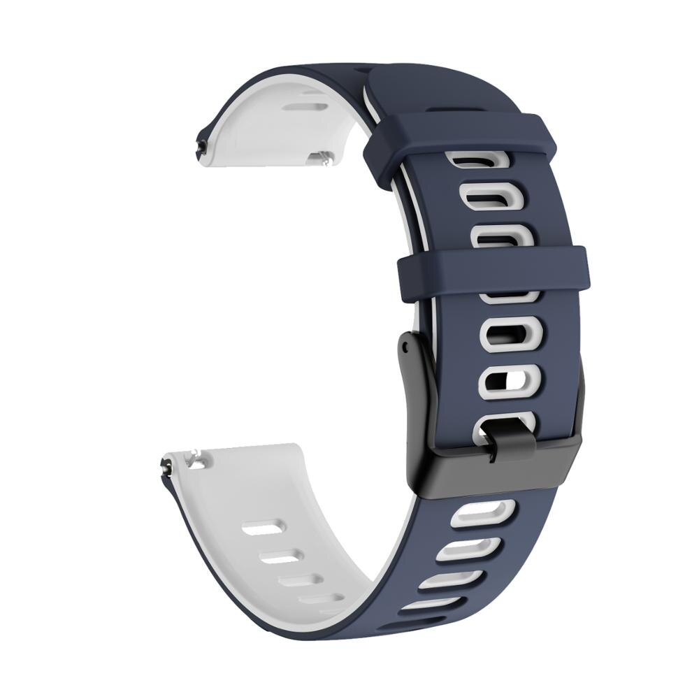 20mm siliconen horlogebandjes voor de forerunner 245 245m bandjes geschikt voor de forerunner 645 samsung gear  s2 vivoactive 3 hr: Donkerblauw wit