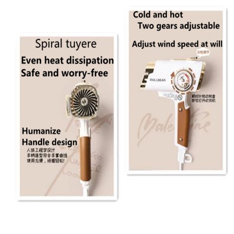 Netto czerwony DULLBEAR elektryczny zaszokować Niedźwiedź suszarka robić włosów ładna dziewczyna mała składana suszarka robić włosów o stałej temperaturze jonów ujemnych