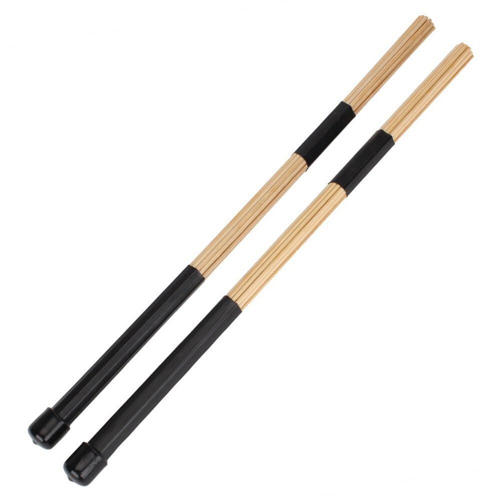 1Pair Drum Brushes Sticks 15.7" 40cm Black Jazz Drum Brushes Drum Bamboo Sticks Percussion Instruments Drum Accessories