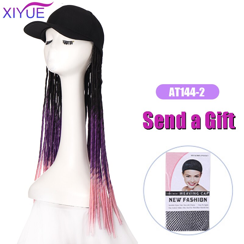 Long Synthetic Baseball Cap Hair Wig Natural Black Cap Hair Extensions Natural Wave Wigs Naturally Connect Hat Wig Adjustable: C4177