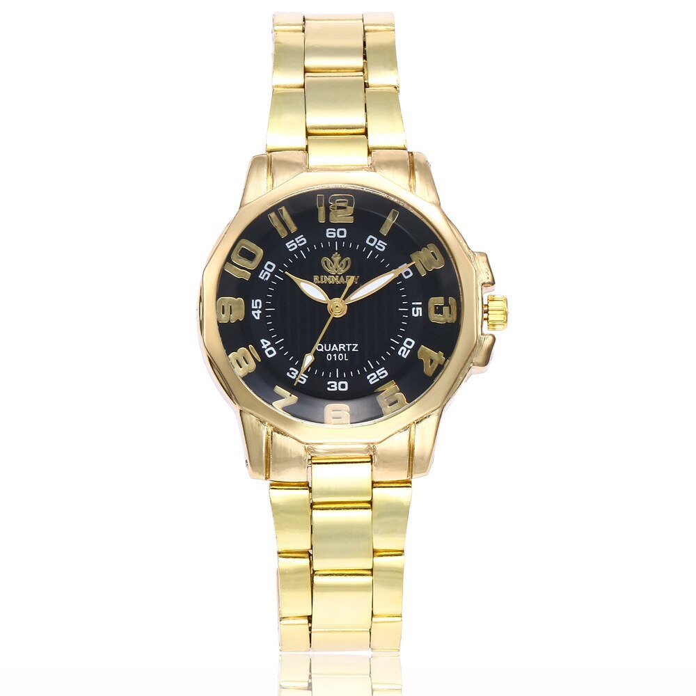 Montre femme petit cadran stijlvol dameshorloge dameshorloges gouden armband polshorloge dameskwartshorloge: Goudzwart