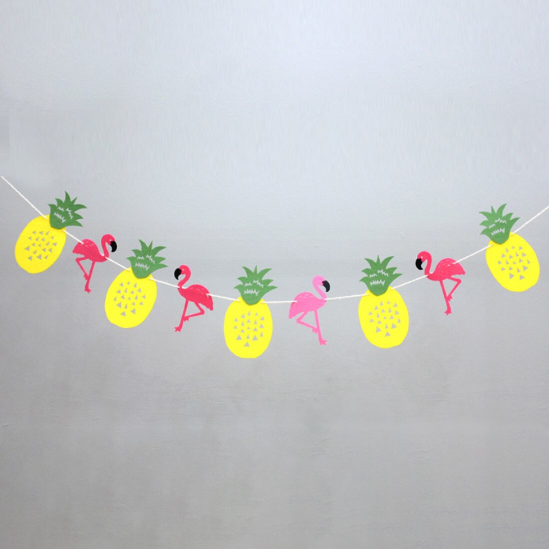 Cush-n-Craft Tropical Hawaiian Flamingo Floral Bunting & Ribbon - 1-5m Length - Party Decor