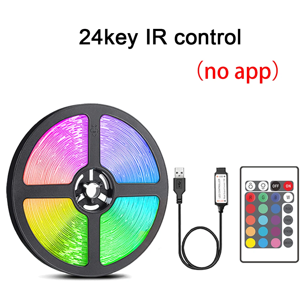 RGB LED Light Strip USB Infrared Remote Control Flexible Lamp Tape Ribbon Diode for Festival Party TV Desk Bedroom Decoration: Emitting Color2 / 9m