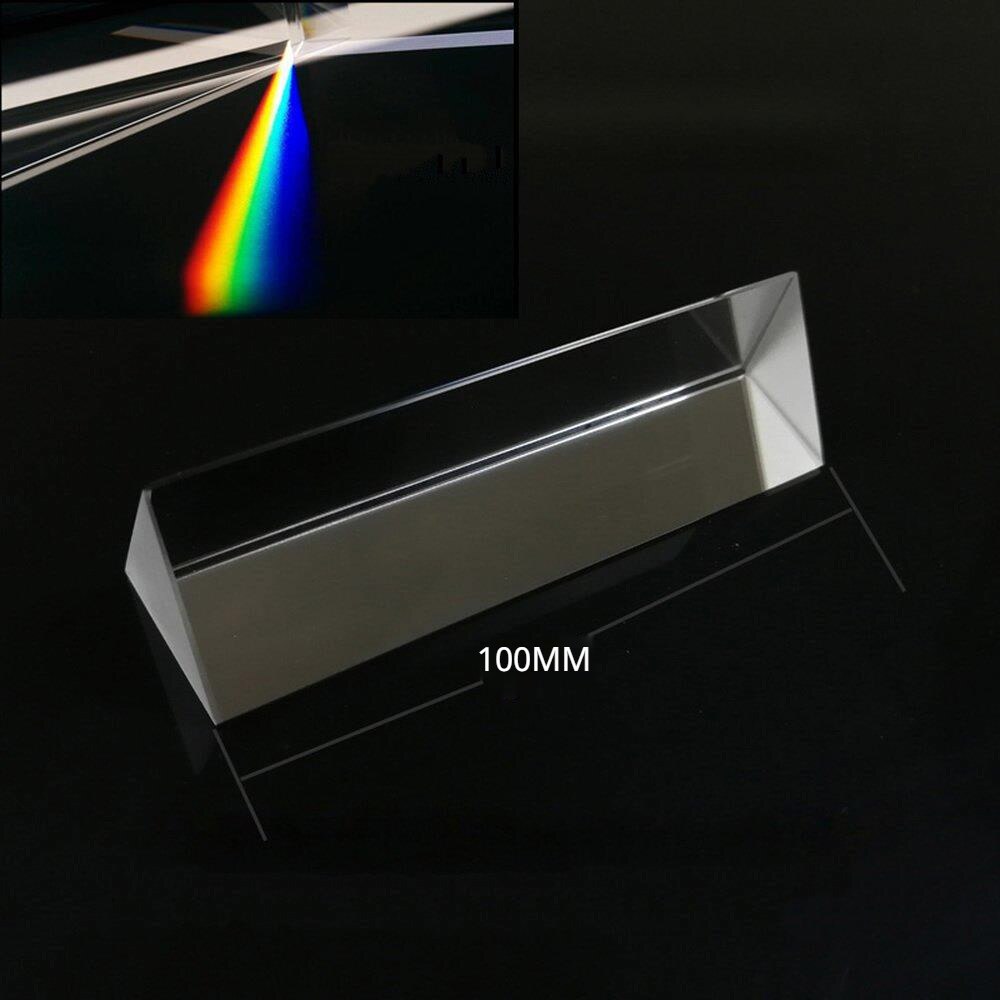 30x30x100mm Triangular Prism BK7 Optical Prisms Glass Physics Teaching Refracted Light Spectrum Rainbow Science Experiment Toys
