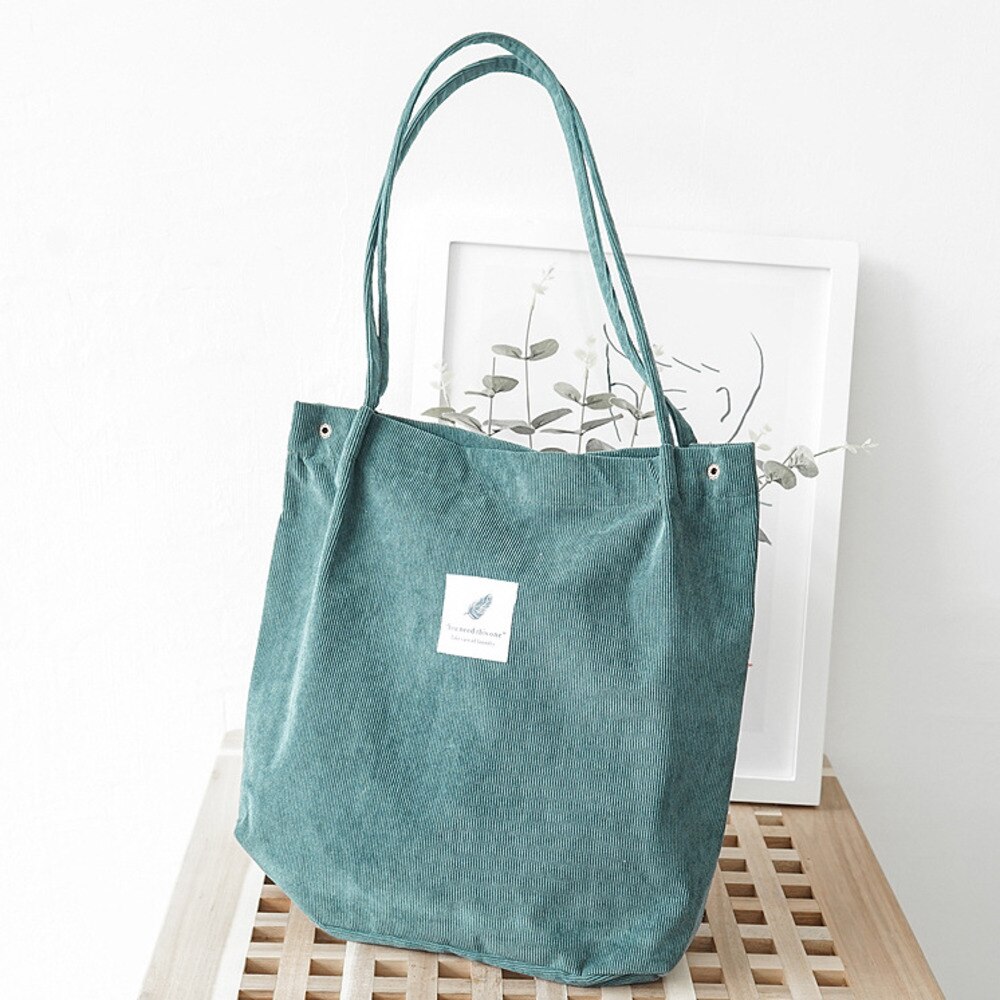 Casual Frauen stil Große Kapazität Tote Leinwand Schulter Tasche Einkaufstasche cord Taschen Casual Tote Empfehlen