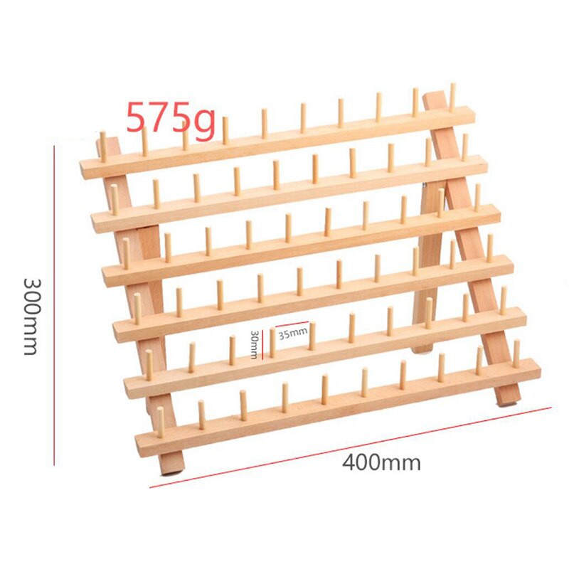 60-Spool Thread Rack Sewing Embroidery Organizer Natural Wood for Sewing, Quilting, Embroidery, Hair-braiding, Hanging Jewelry