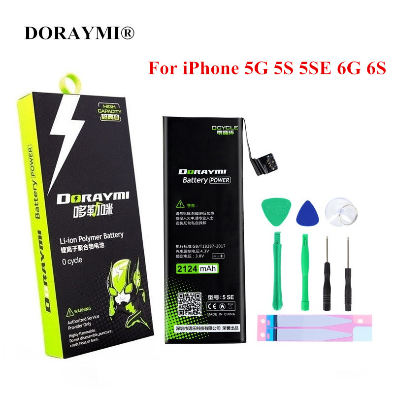 DORAYMI Batterie für Apple iPhone 5 5G 5S SE 5SE 6 6G 6S Handy Ersatz batterien Li-Ion Polymer Bateria Kostenlose Tools