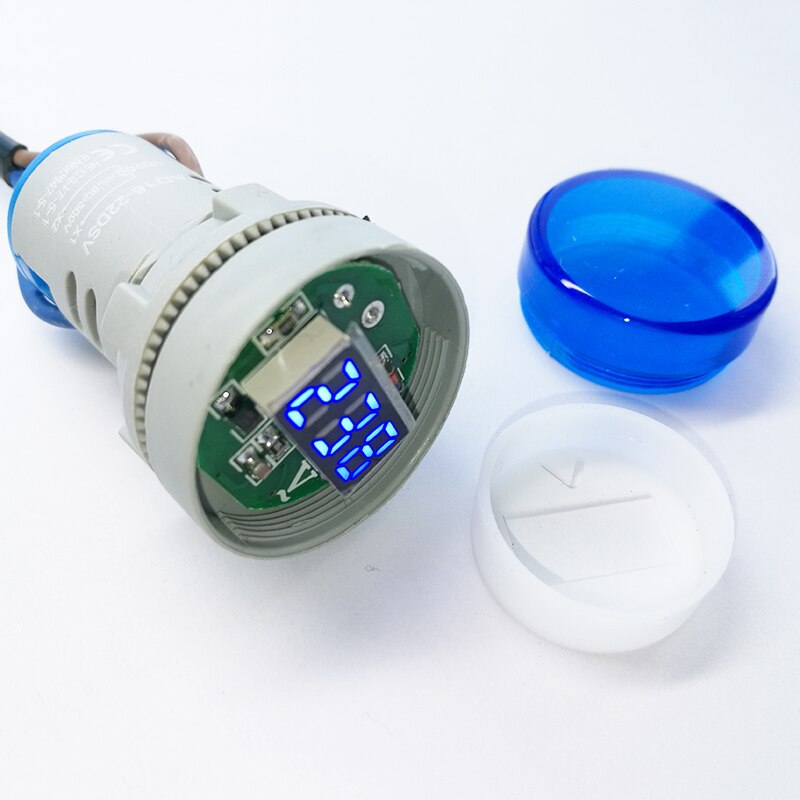 AD16 Ac 50-600V Voltage Voltmeter Indicator Signal Light 22Mm Led Digitale Display Rood Geel Groen Wit blauw