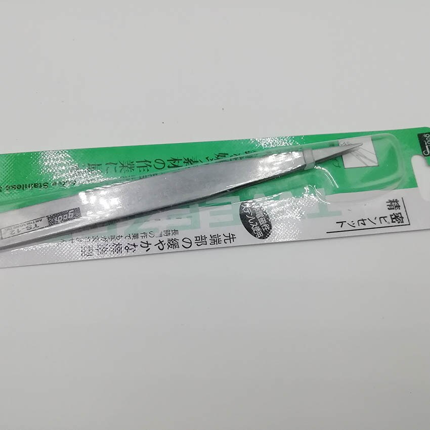 Stainless Steel Nail Art Tweezers, straight bended rhinestone picker nipper, DIY tool accessory: Straight