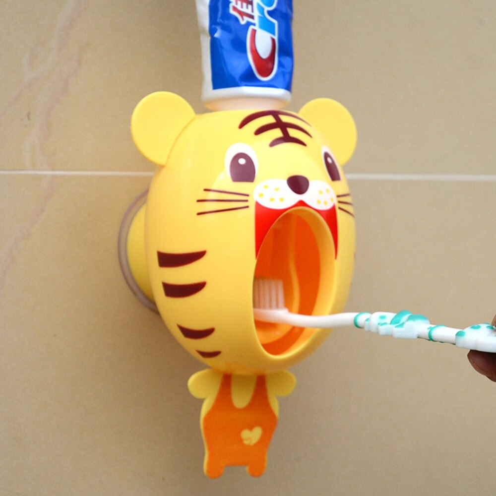 Cartoon Tandenborstel Dispensers Kinderen Handsfree Automatische Leuke Dier Tandpasta Squeezer Goed Cadeau Voor Kinderen