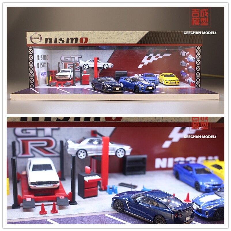 GEECHAN-MODEL 1:64 Display Cabinet Mpower/Fast Furious/JDM/Nismo/Koenigsegg: I.Nismo