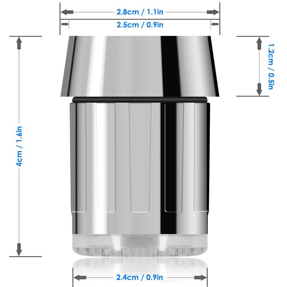 led temperature control faucet kitchen bathroom faucet temperature control three-color color faucet aerator with adapter