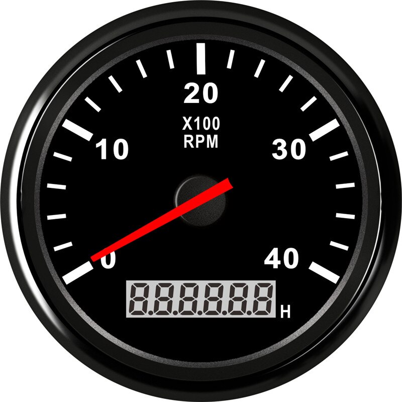 8000 rpm Drehzahlmesser Stiefel Auto Marine Tacho Meter mit LCD Betriebsstundenzähler Auto-Tachometer mit verrotten hintergrundbeleuchtung 12V Stiefel zubehör Marine: BN 4000 rpm