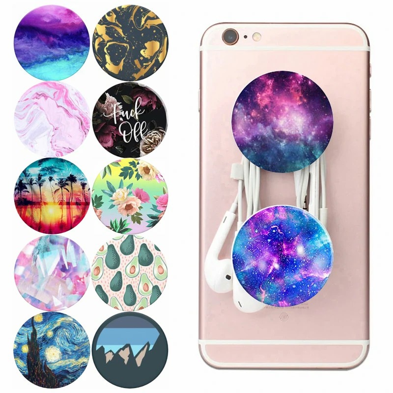 попсокет Mobile Phone Holder Smartphone Pocket Socket Anti-fall Grip Mount Round Tablets Desk Expanding Stand Finger Ring