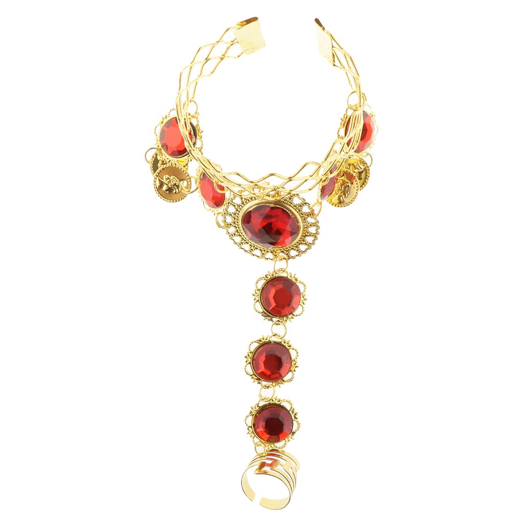 Buikdans Armbanden Met Vinger Crystal Bangles Kostuum Sieraden Mode-sieraden Gold