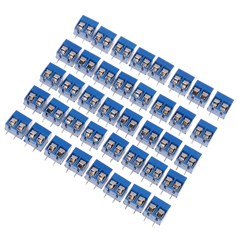 10PCS 2-Pin Pitch Screw Terminal Block Connector 5.08mm Panel Pcb Mount Blue