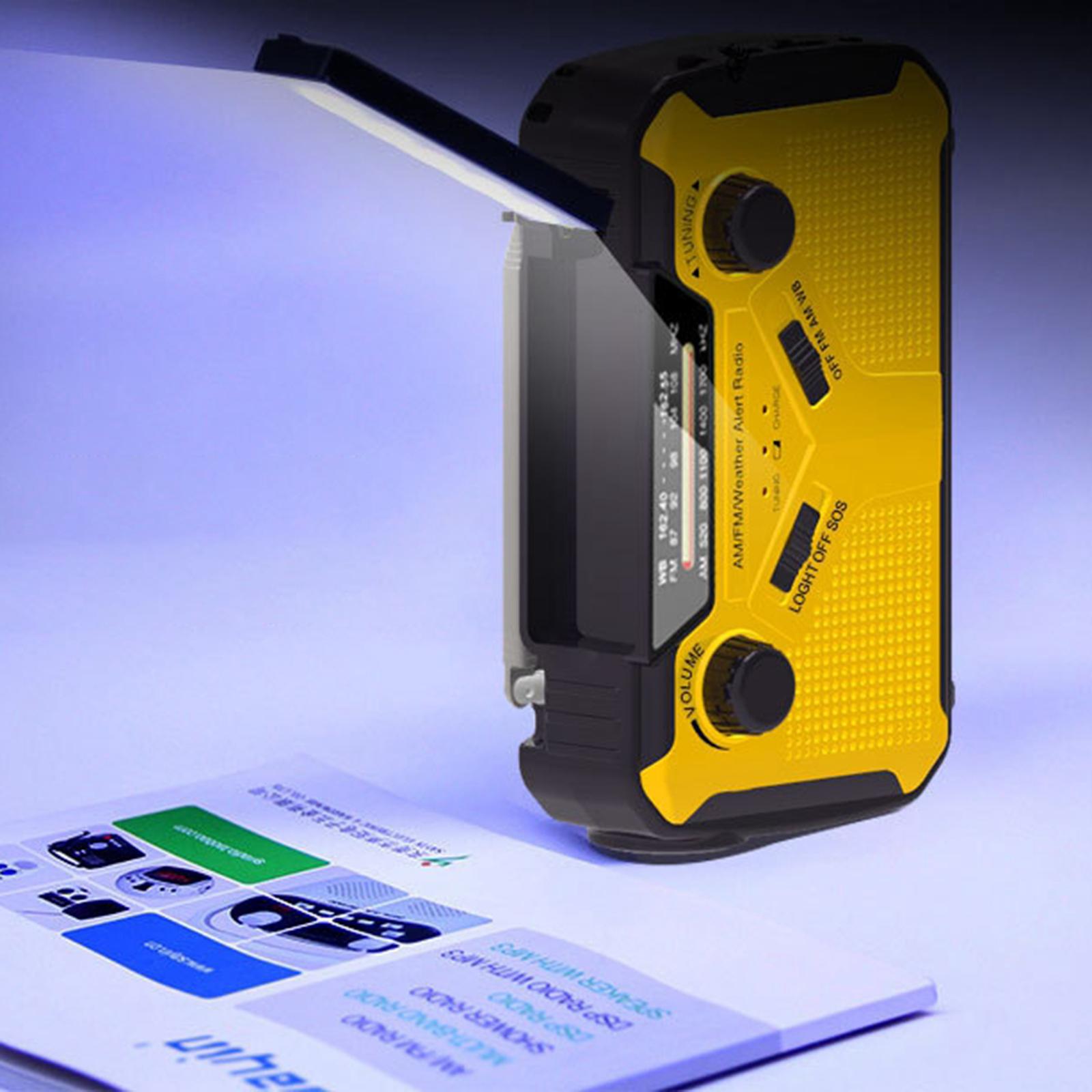 Emergency Radio Noaa Weather Alert 4-Way Powered ,LED Flashlight ,USB Input Interface Reading Lamping Wind up Lightweight