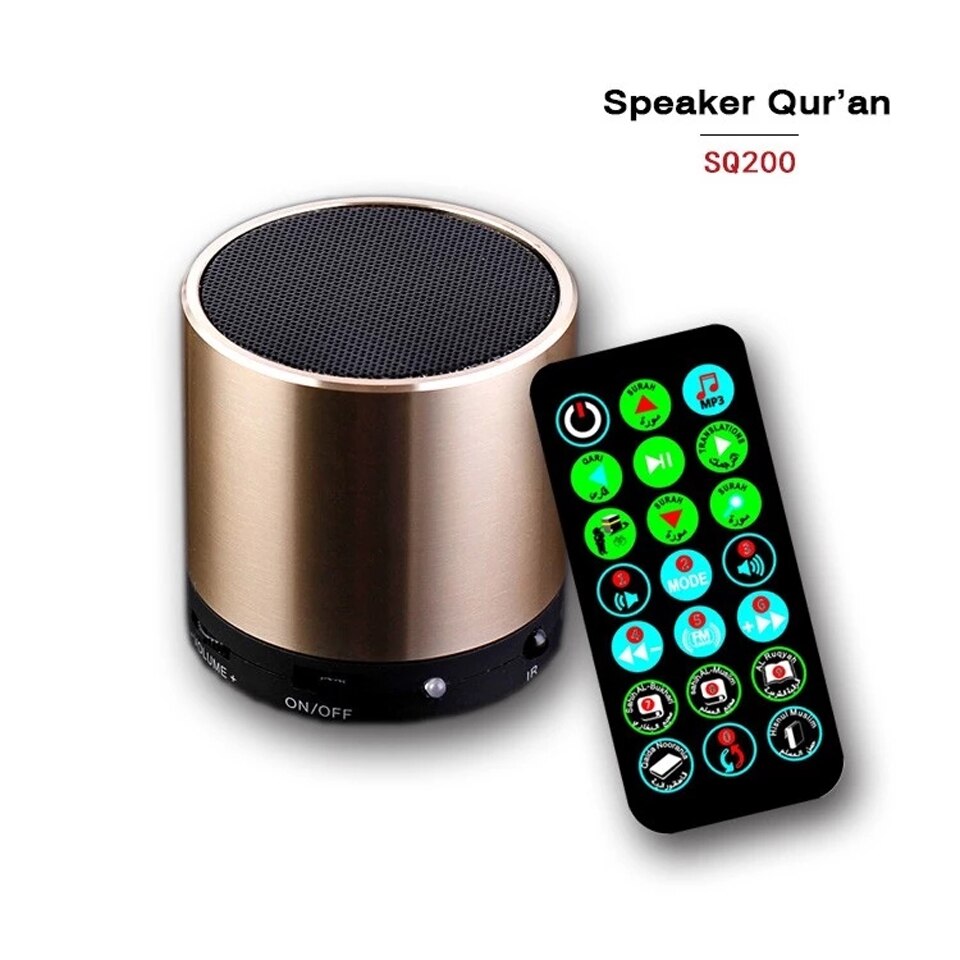 EQUANTU Digitale Koran Speaker 8GB FM Radio met Afstandsbediening 30 Voordragers en 15 Vertalingen Beschikbaar Koran Speler