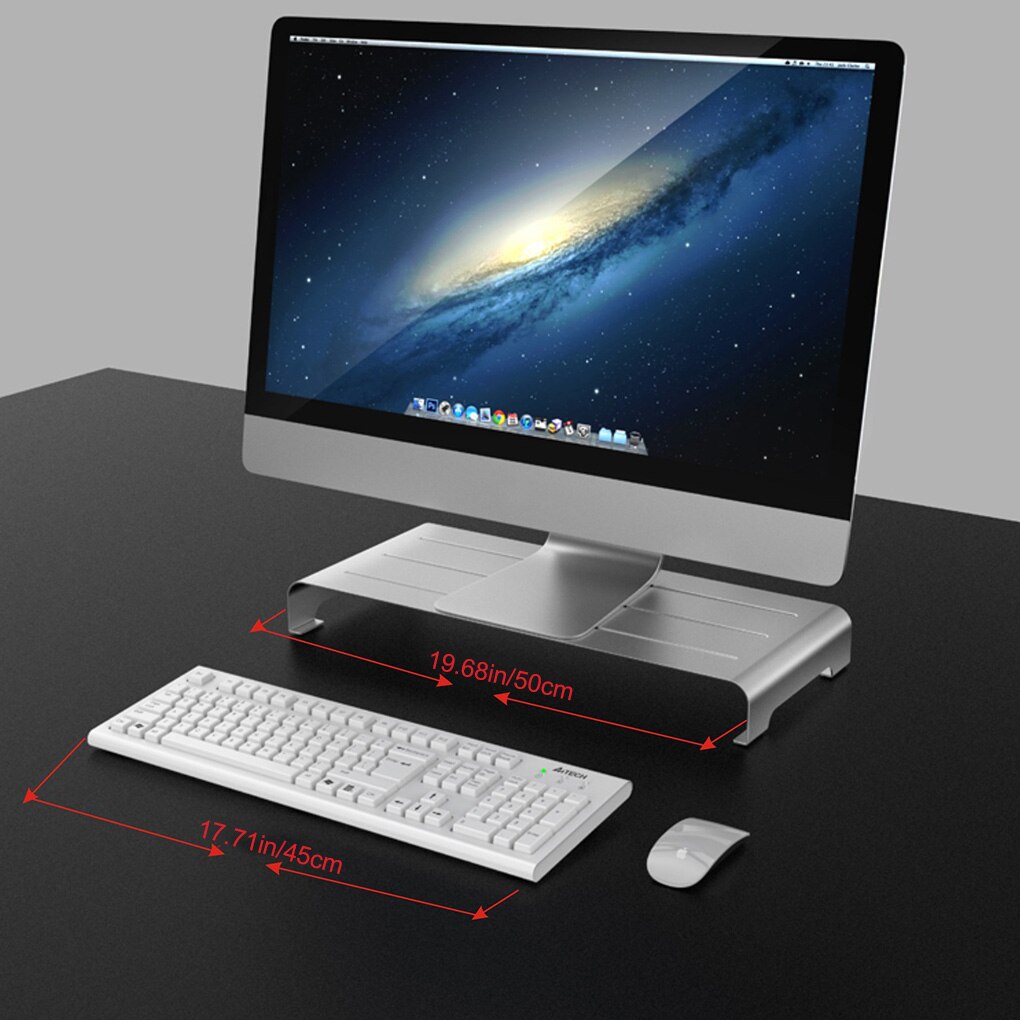 Aluminum Alloy Display Screen Storage Rack Laptop Stand Holder Bracket Heightening Mount Silver