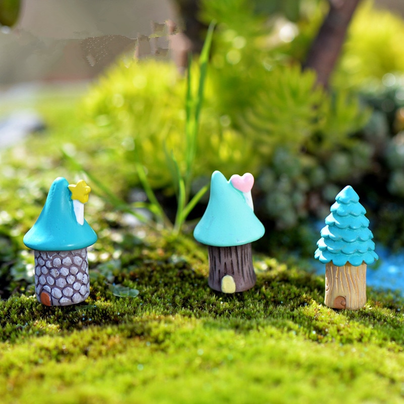 1 stk mini kunstig hus miniature bygning til fe haven mini håndværk miniatyr dekoration