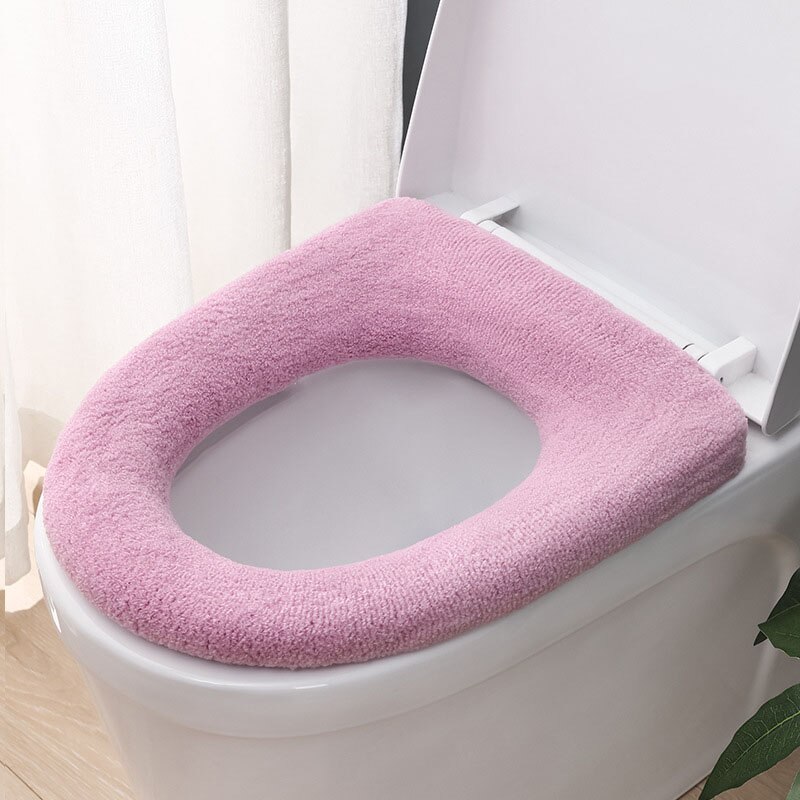 Warm Soft Washable Toilet Cover Pad Toilet Seat Cushion Set for Home Decor Closestool Mat Seat Case Toilet Lid Cover Accessories: C