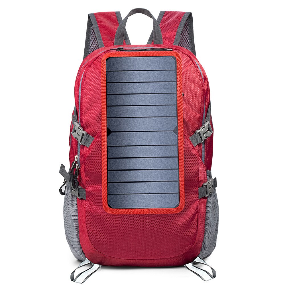 Solar Rugzak Opvouwbare Wandelen Dagrugzak Met 5V Voeding 6.5W Zonnepaneel Opladen Voor Mobiele Telefoons