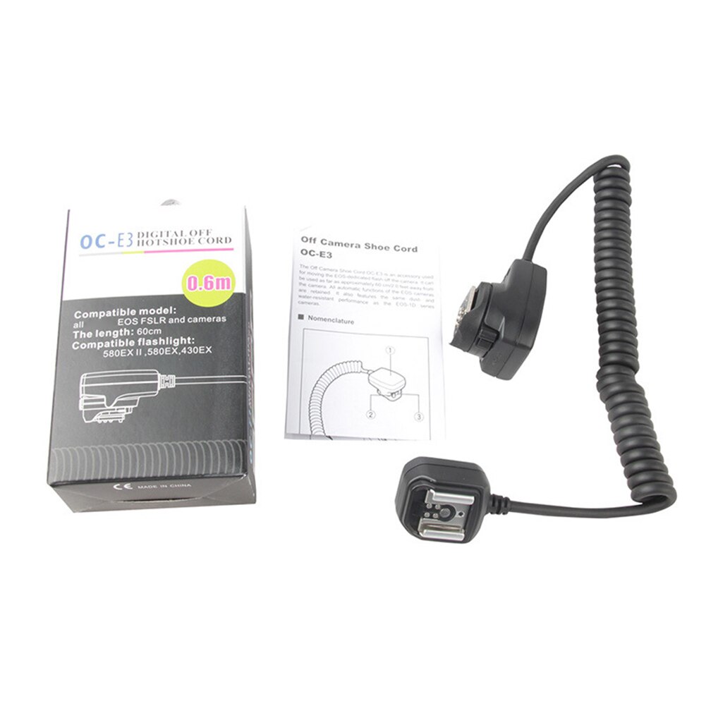 Rallonge de caméra OC-E3 m, câble de mise au point Flash, pour Canon Nikon, accessoires de lampe de poche, 1.2