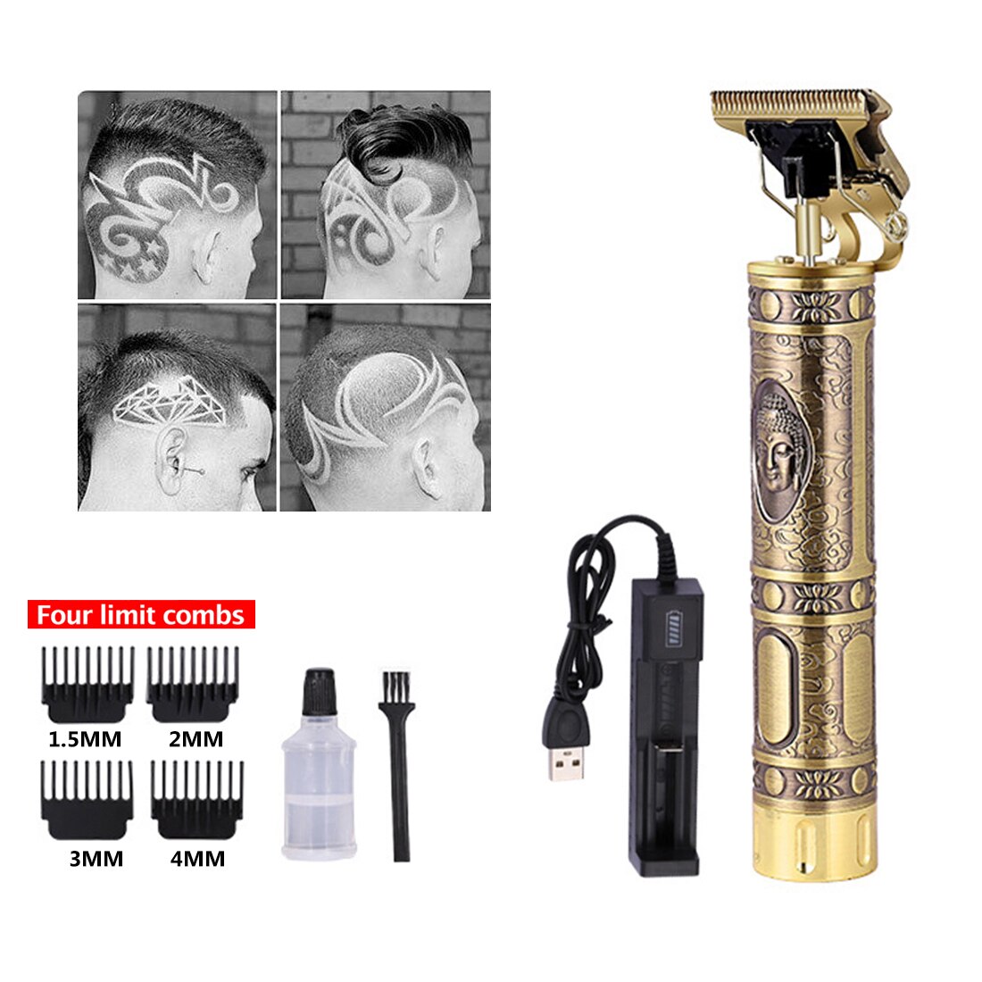 T9 Hair Clipper Electric Hair Trimmer 0mm Baldheaded Cutter Beard Shaving Precision Finishing Hair Cutting Machine: 1