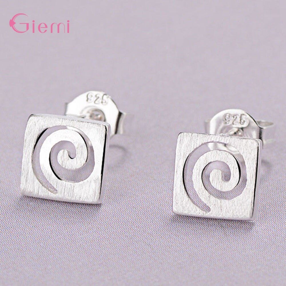 Cute Cartoon 925 Sterling Silver Orecchini Con Perno Coniglio Star Farfalla Della Piuma Gioelleria Raffinata E Alla Moda Delle Donne Della Ragazza Bambino Brithday Regalo: Square