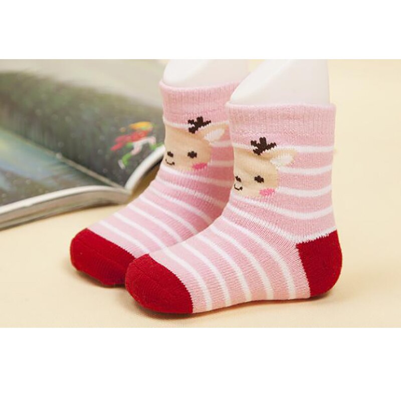 6pcs/set Cotton Baby Socks Boys Girls sokken meisje Kids Socks Children Striped Snowflake Elk Santa Claus Christmas chausette