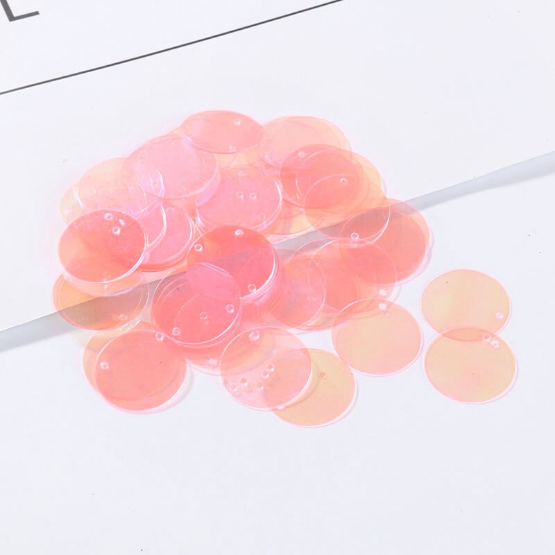 90Pcs/Lot Transparent Sequins 2cm Large Round Sequin Paillettes Sewing Craft With Side Hole for Women Garments DIY Accessories: Light Pink Transpare